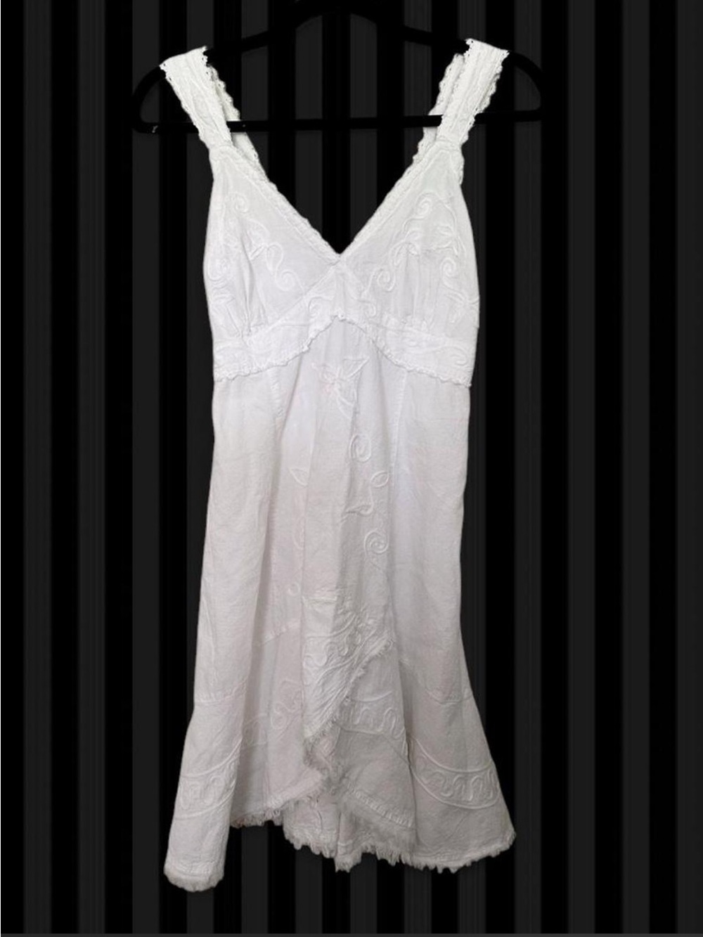 White Embroidered Boho Dress